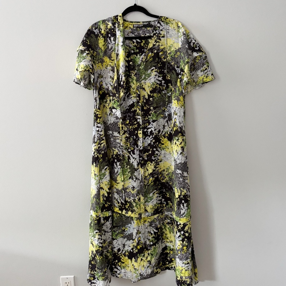Bimba y Lola Leomimosa bandana summer dress yellow green black